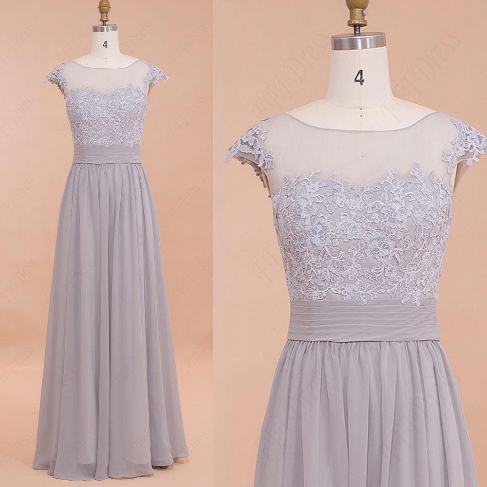 Modest Grey Bridesmaid Dresses Wedding Guest Dresses Prom Gown Mypromdress 6237