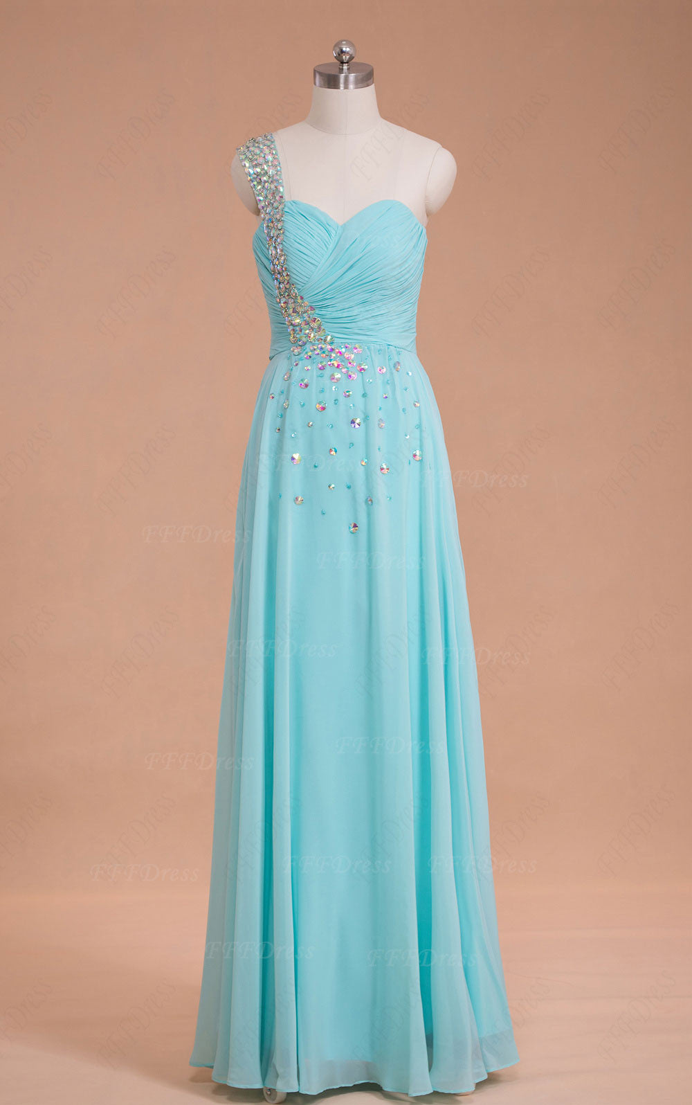 Light blue crystals long prom dresses – FFFDress