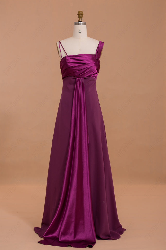 Magenta long bridesmaid dresses with straps – MyPromDress
