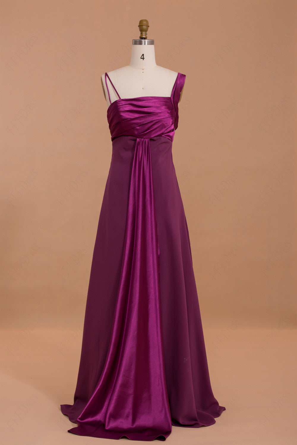 Magenta long bridesmaid dresses with straps – FFFDress