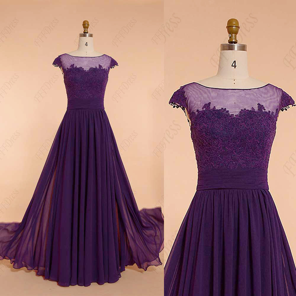 purple vintage lace bridesmaid dresses