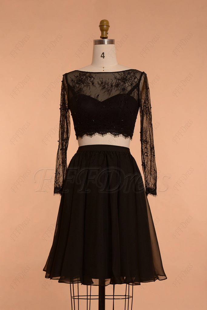 Short Black Prom Dresses Long Sleeves Mypromdress