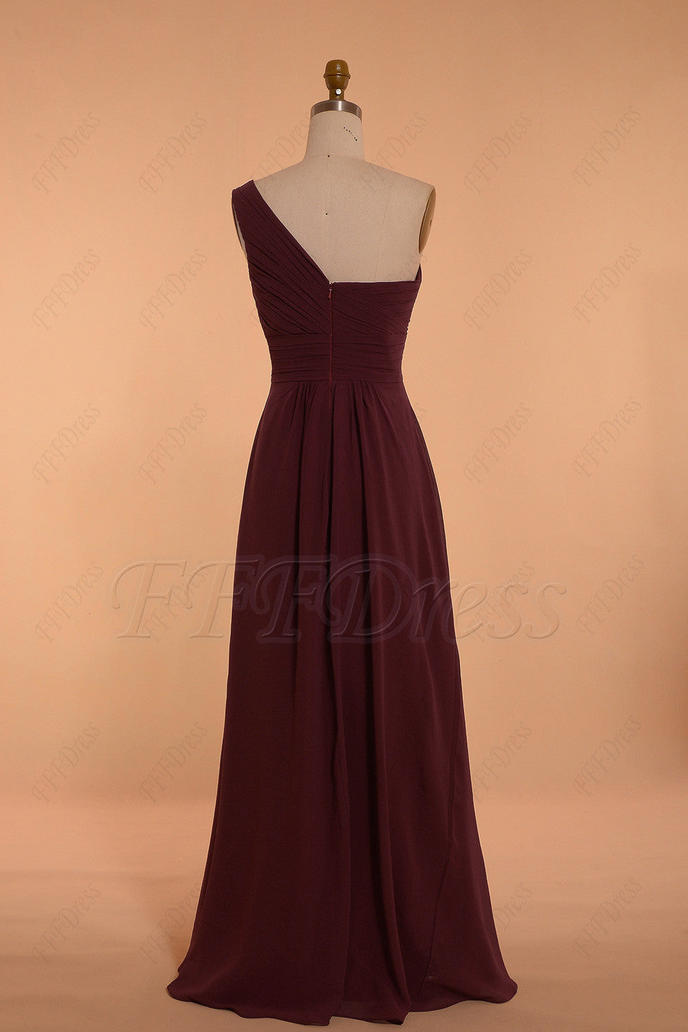 One Shoulder burgundy bridesmaid dresses – FFFDress