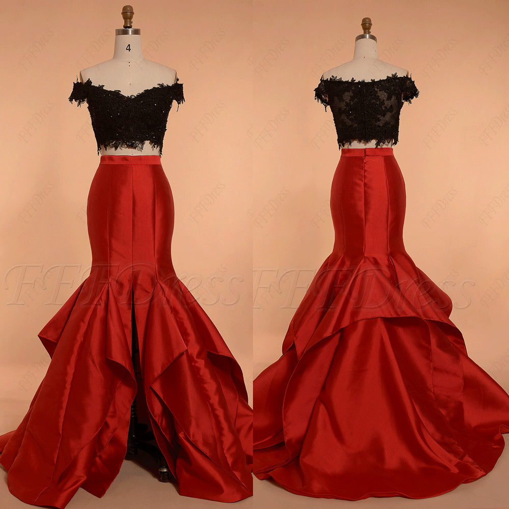 red black and gold prom dresses