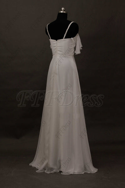 Beaded Spaghetti Straps Chiffon Wedding Dress Beach Wedding Dresses Mypromdress 