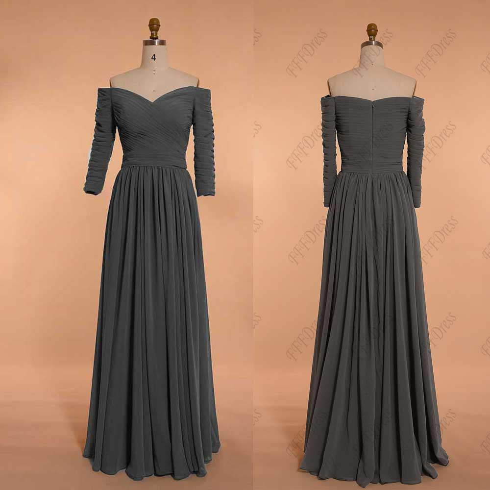 mother of the bride charcoal dress
