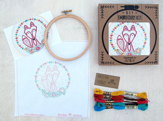 Download Craft Fox Embroidery Kit by Cozy Blue - Three Little Birds ...