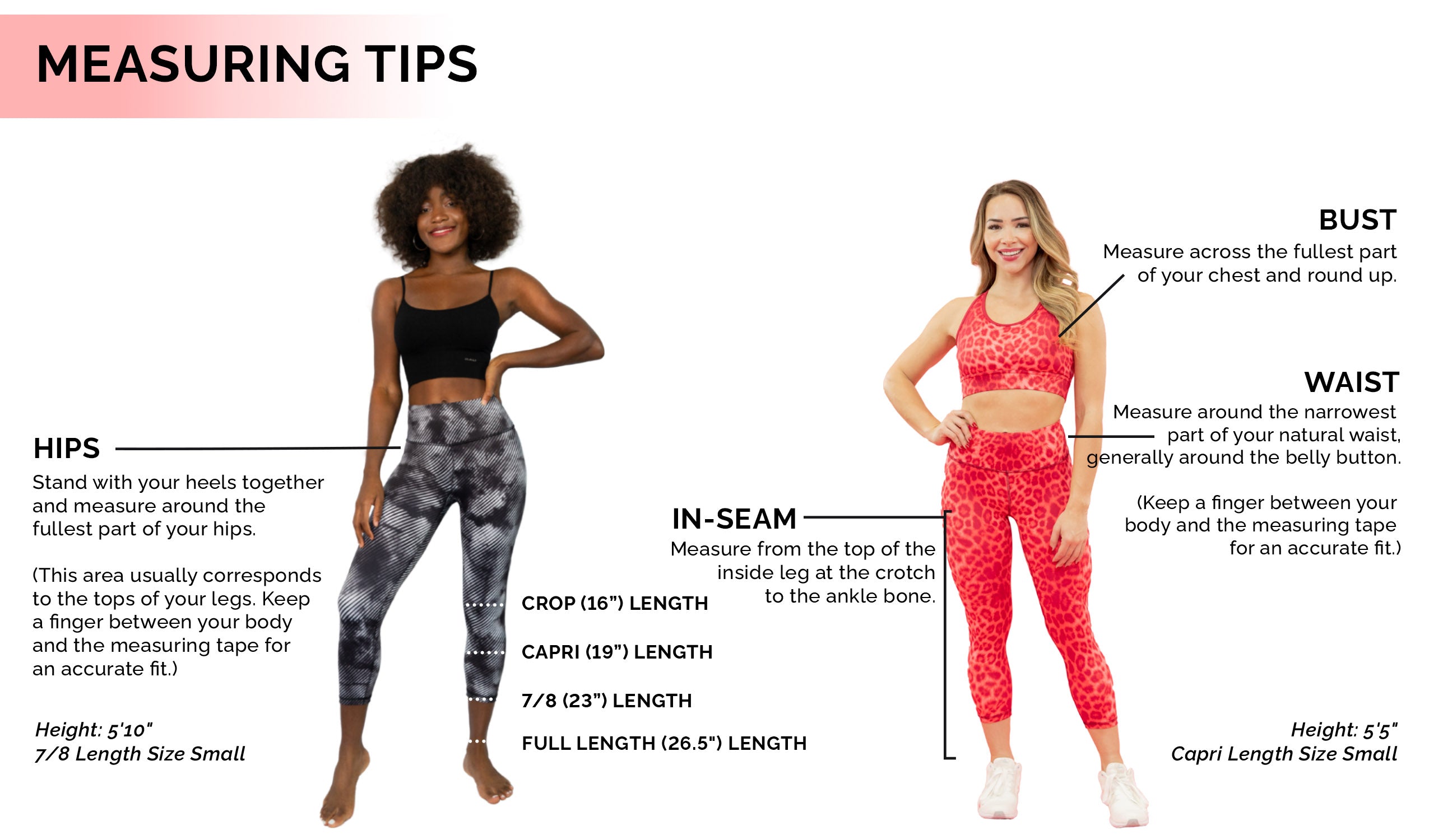 Miami Fitwear Measuring Tips Chart