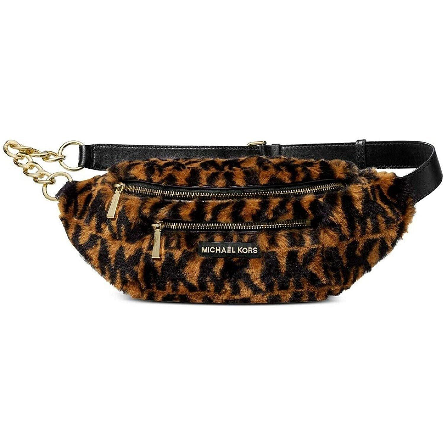 Mott Medium Logo Animal Print Faux Fur Belt Bag – ShoeShock