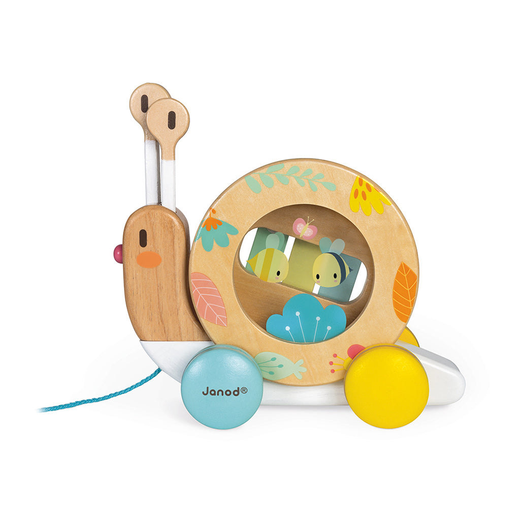 wooden snail pull toy