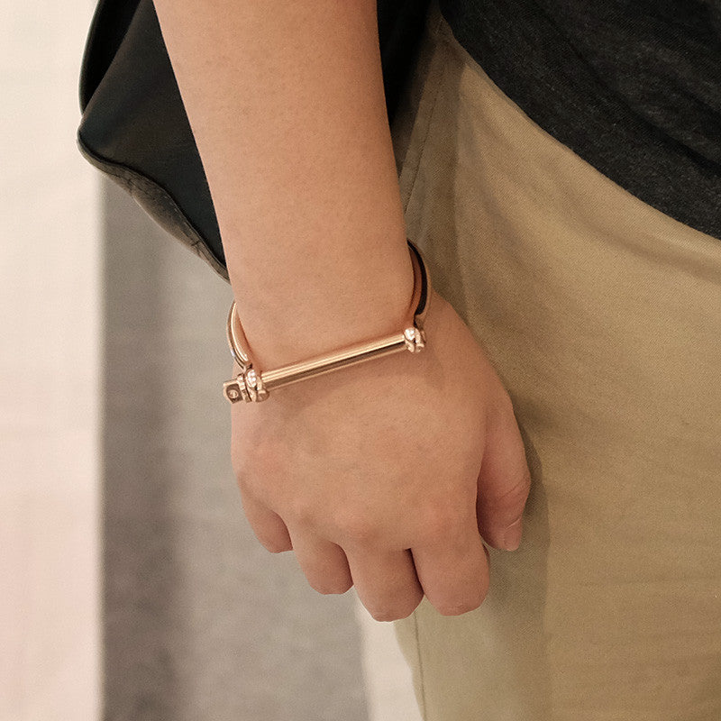 Rose Gold Classic Screw Cuff Bracelet 