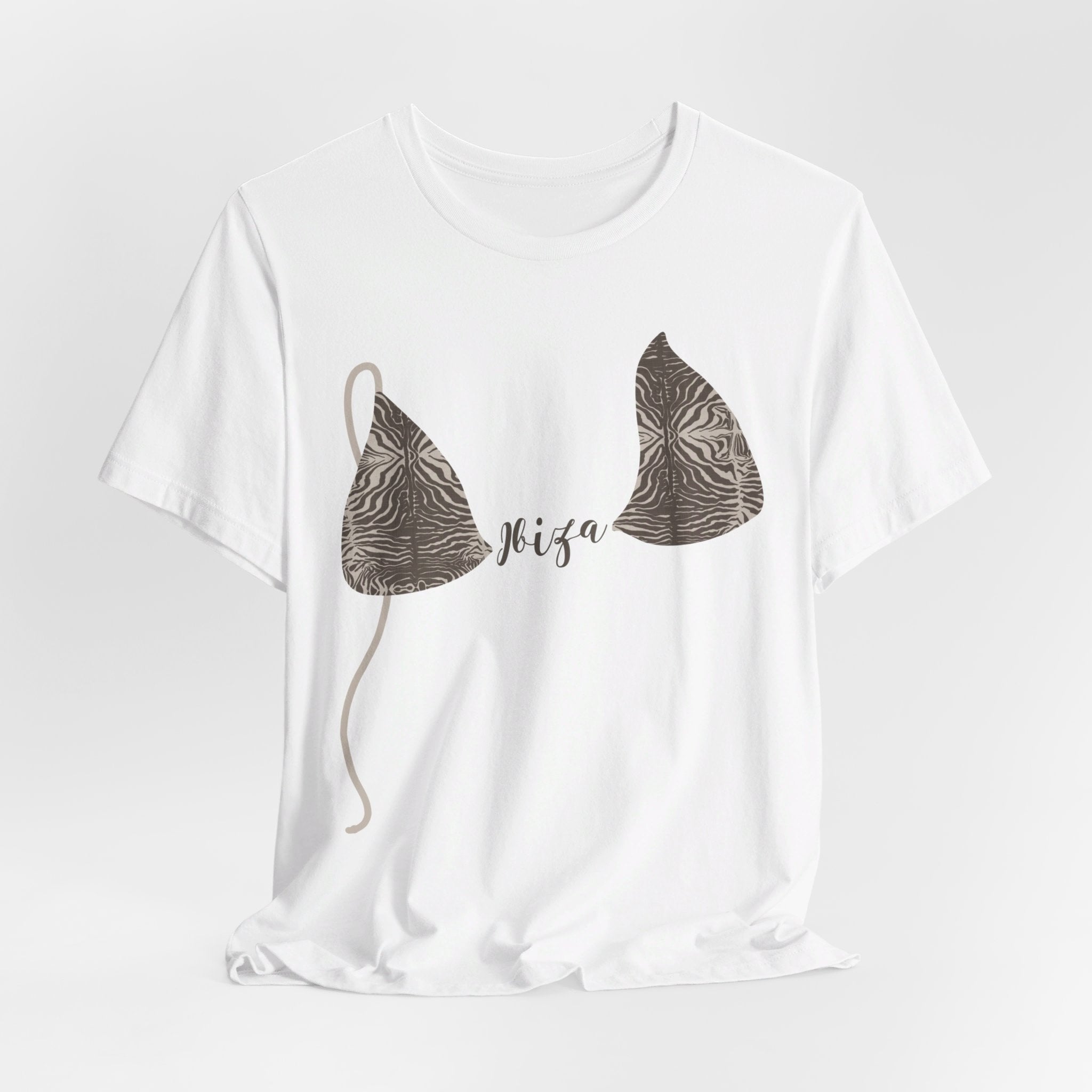 Bikini Top T-Shirt, Zebra Print, Custom Personalized