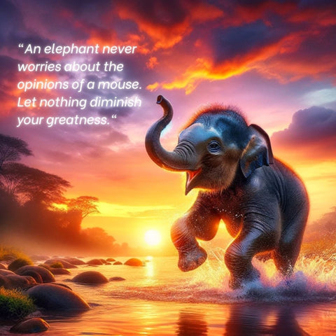 An elephant never worries about the opinions of a mouse