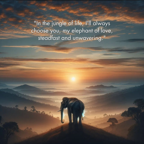 "In the jungle of life, I'll always choose you, my elephant of love, steadfast and unwavering."