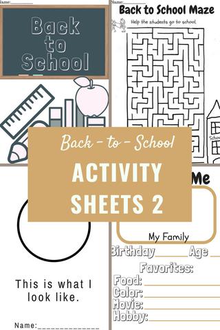 back to school activity sheets 2
