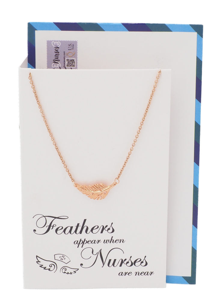 Jacky Feather Necklace, Gifts for Nurses, Nurse Jewelry