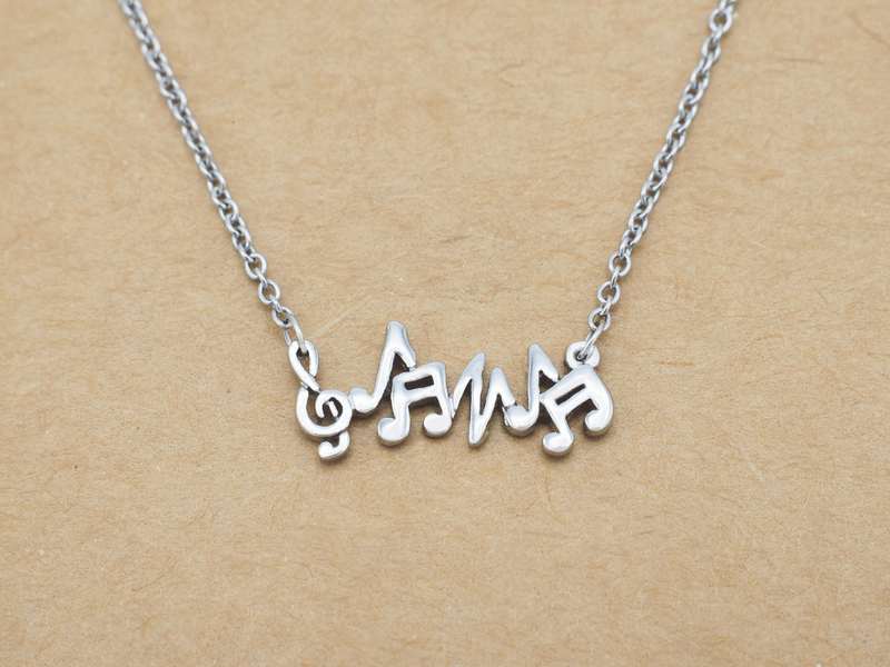 music heartbeat necklace