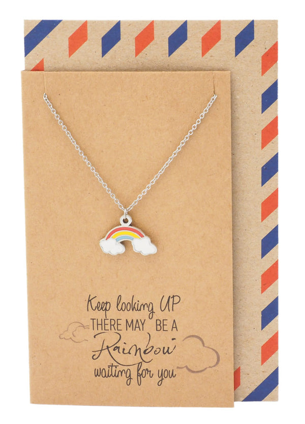 Mary Beautiful Rainbow Necklace with Inspirational Quote on Greeting ...