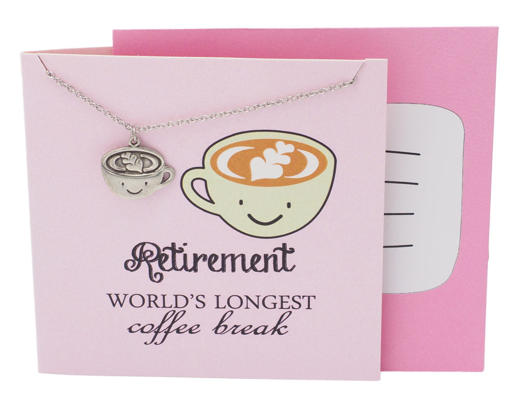 Arya Funny Puns Coffee Necklace Retirement Gifts for Women