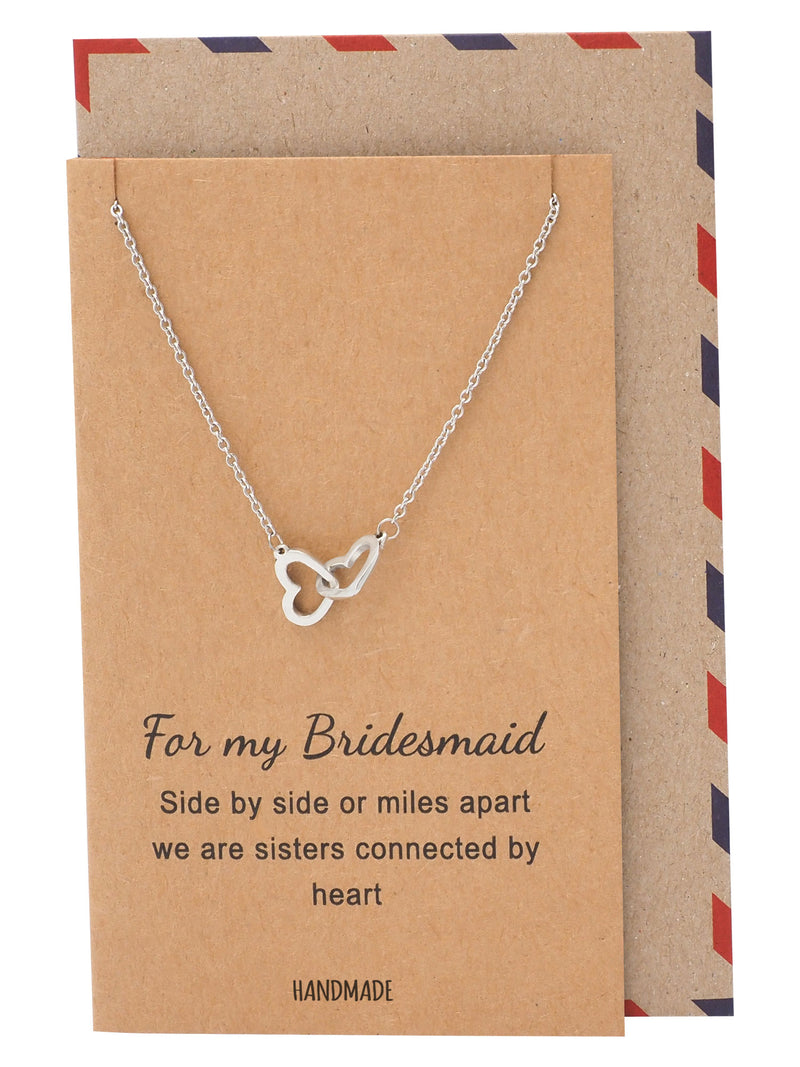 Lilia Bridesmaid Ts Interlocking Hearts Necklace Bridesmaid Jewelry Quan Jewelry 9227