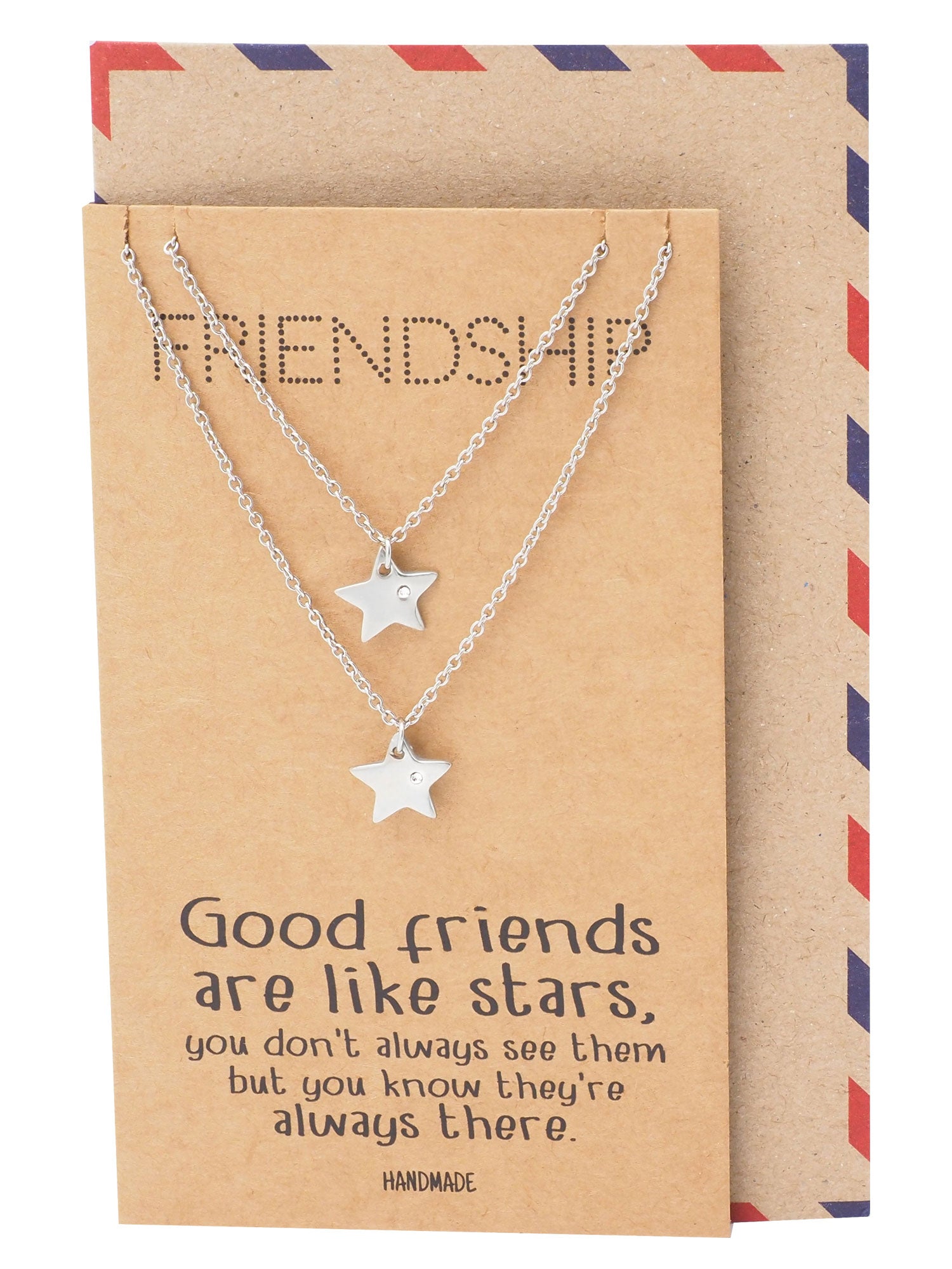 Macy Best Friend Necklaces with Matching Star Pendant, Friendshi