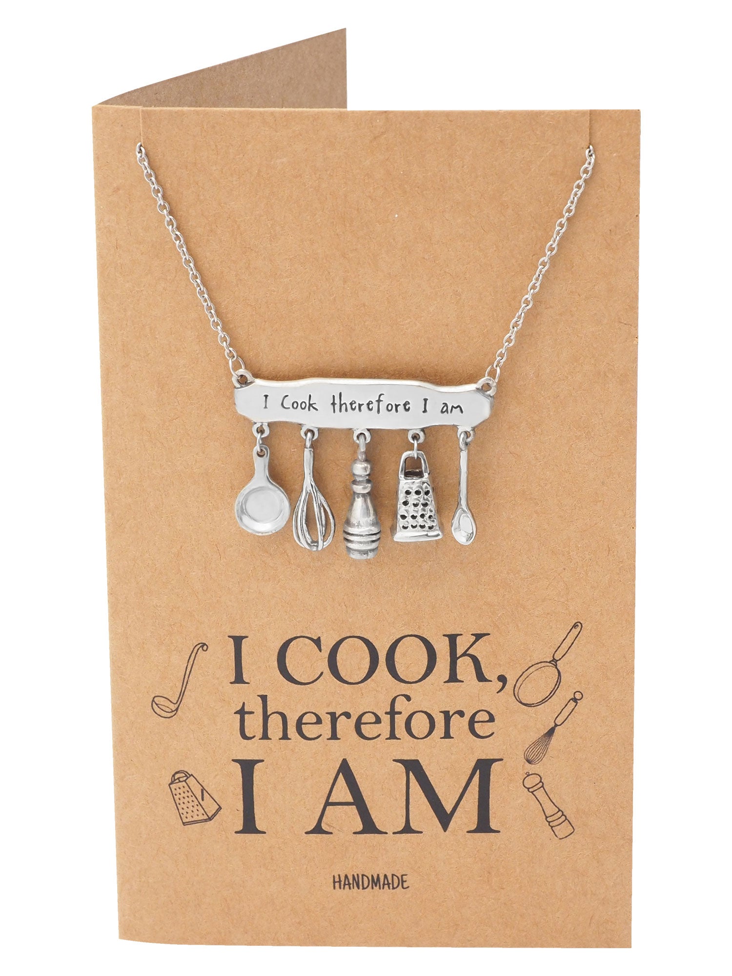 Skylar Gifts for Mom, Dad, Chef Personalized Cooking Jewelry Charm Necklace