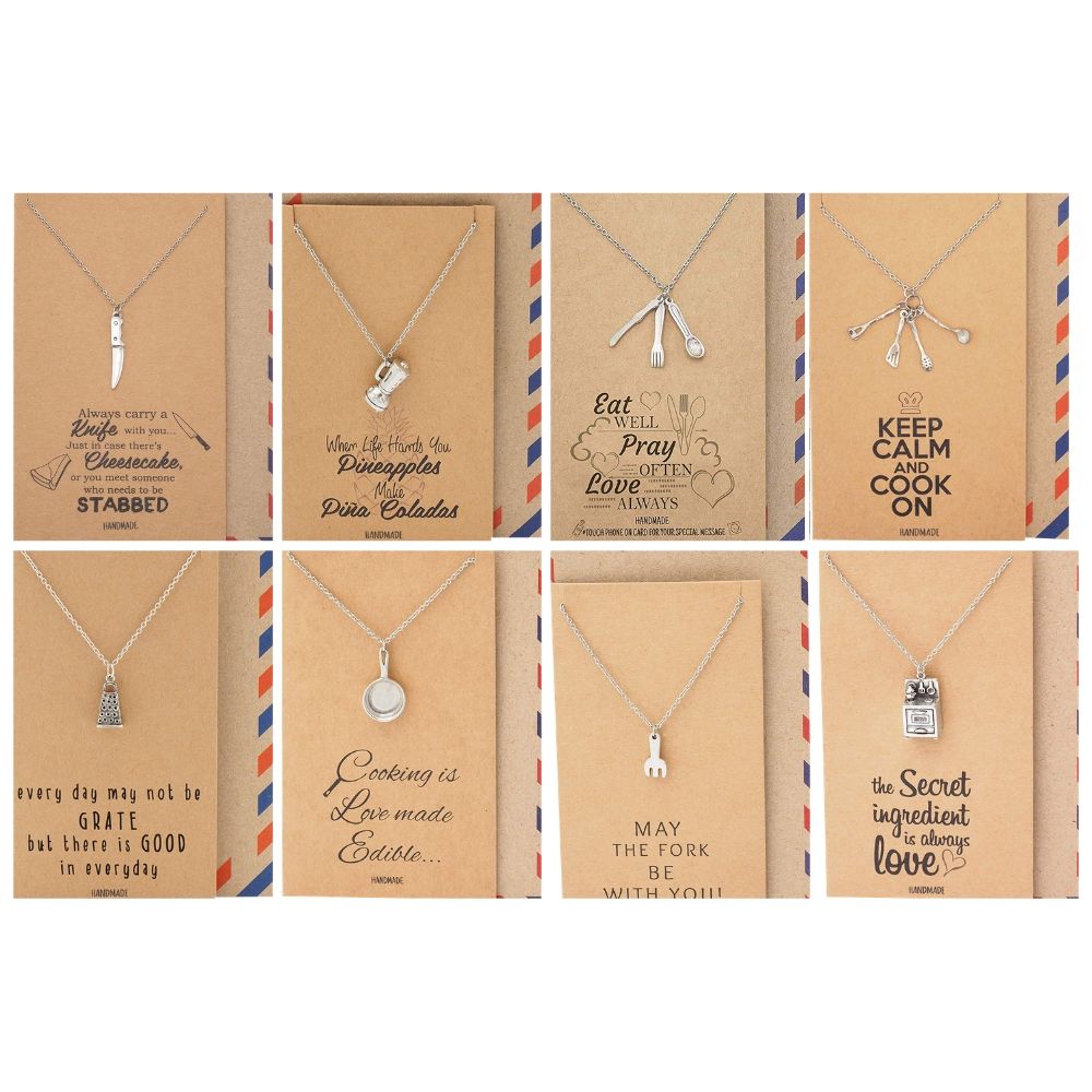 Taylor Chef Necklace Bundle Gift Set, Gifts for Mom, Dad, Chef, Cook Funny Birthday Cards