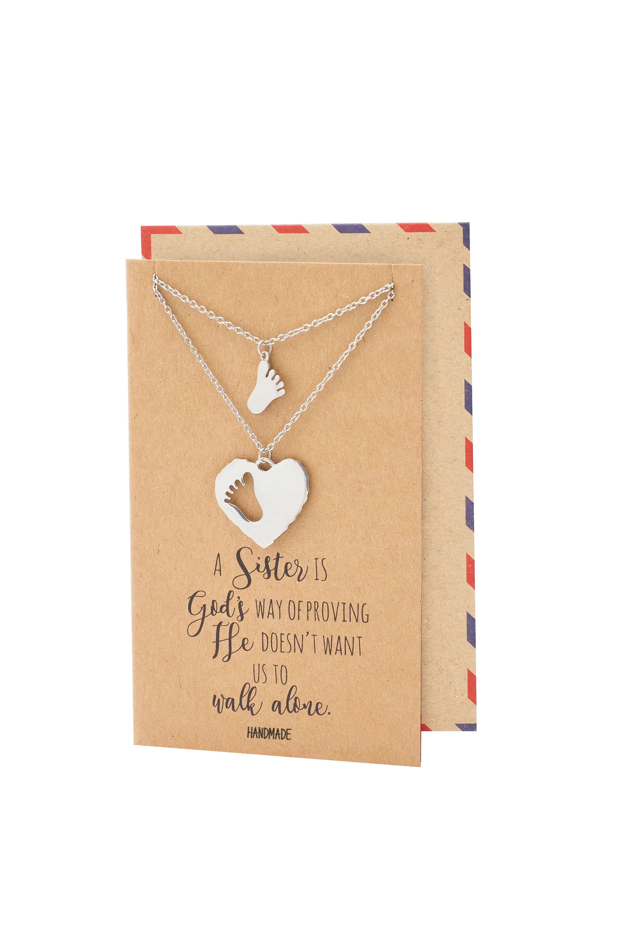 Ansley Sisters Necklaces, Gifts for Sister Quotes Jewelry Greeting Card