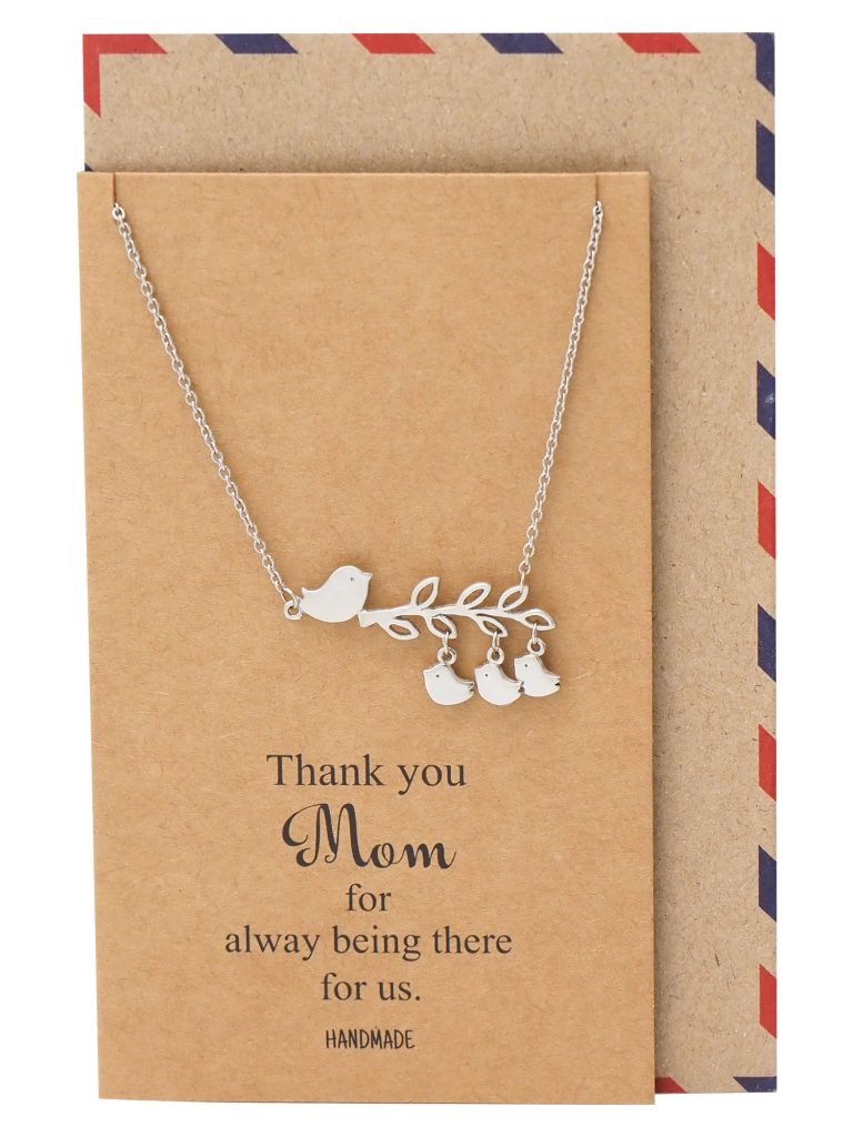 Amalia Mother's Day Gifts, Bird Necklace and Thank You Card