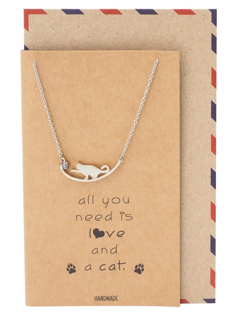 Iliana Cat Necklace Quotes Greeting Card, Gifts for Cat Lovers