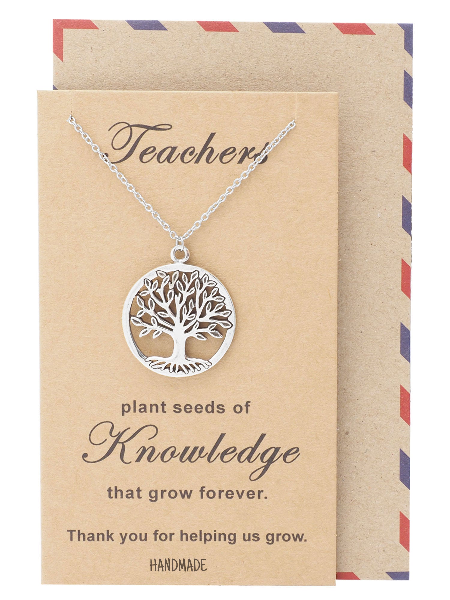 Mia Tree Of Life Necklace With Thank You Cards Teacher Gifts