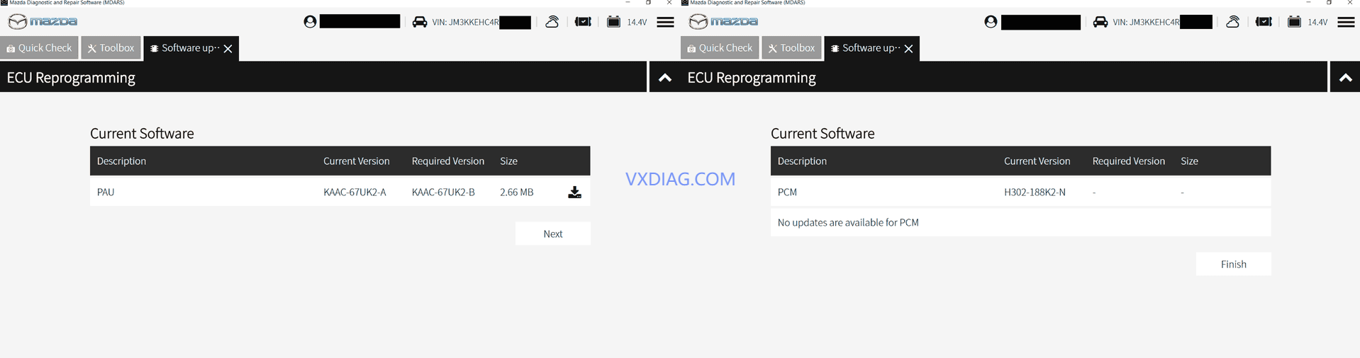 Next you'll get a list of the ECUs (modules) that MDARS can check for updates.
