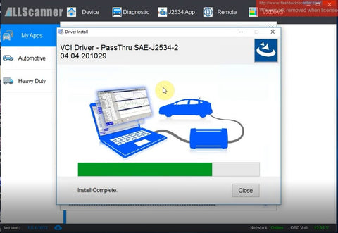 install the PASSTHRU driver