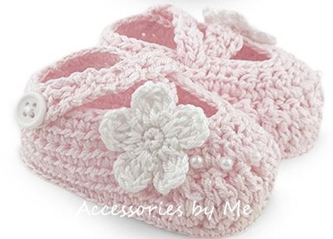 Girls Pink Crochet Shoe Booties
