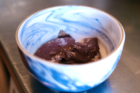 Burnt chocolate in a bowl 