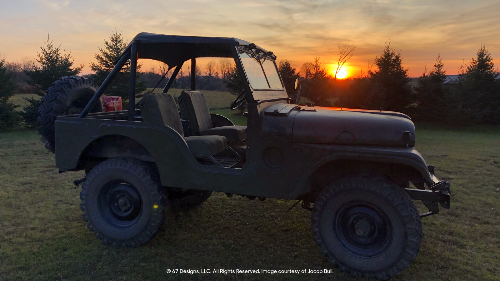 Sunset and Jeep