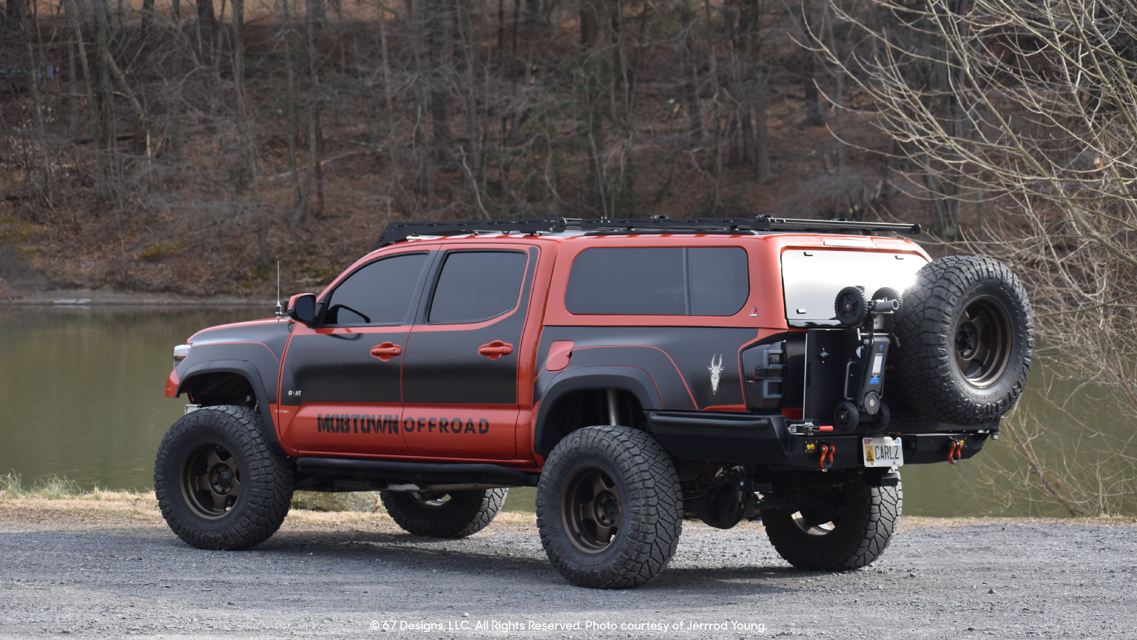 Jerrod's red RAM on the road.