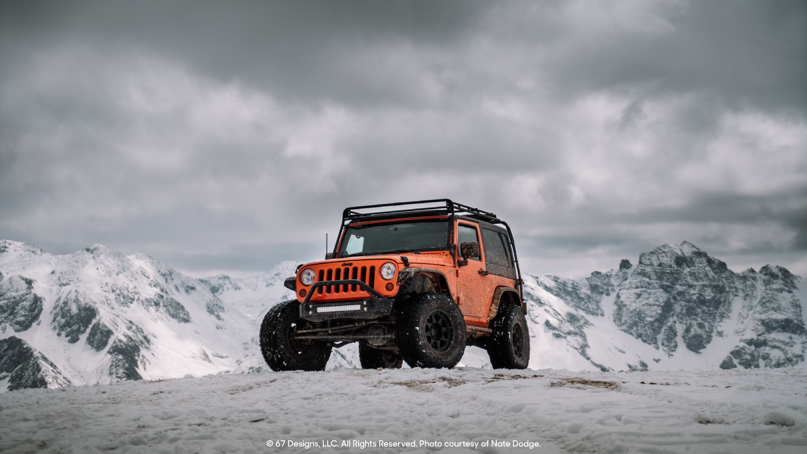 Jeep in the snow. 