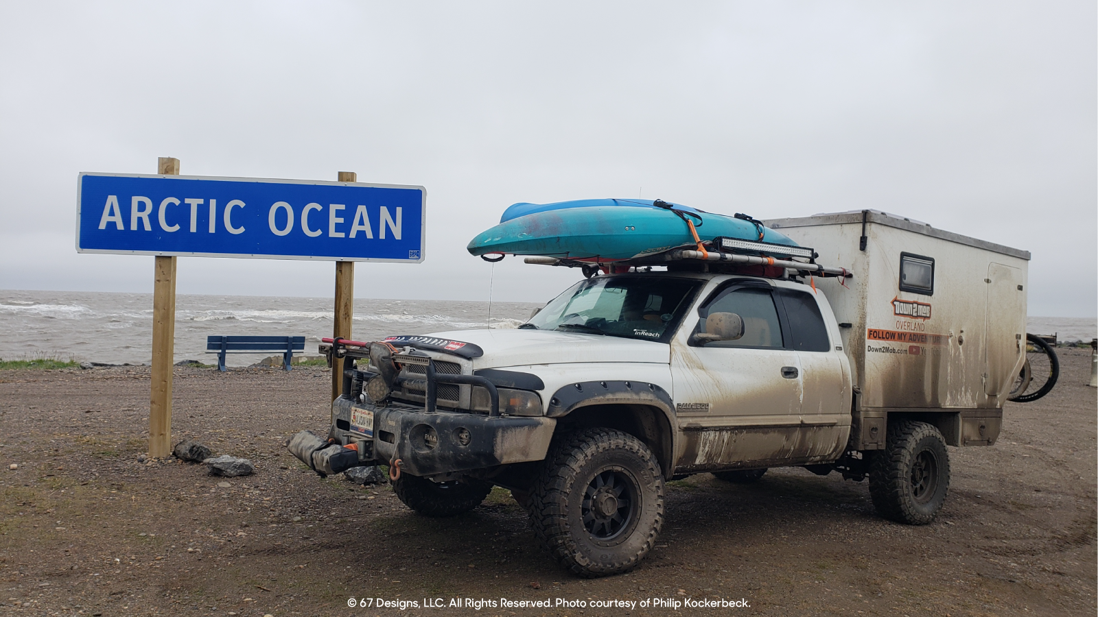 Jeep at the Arctic Ocean