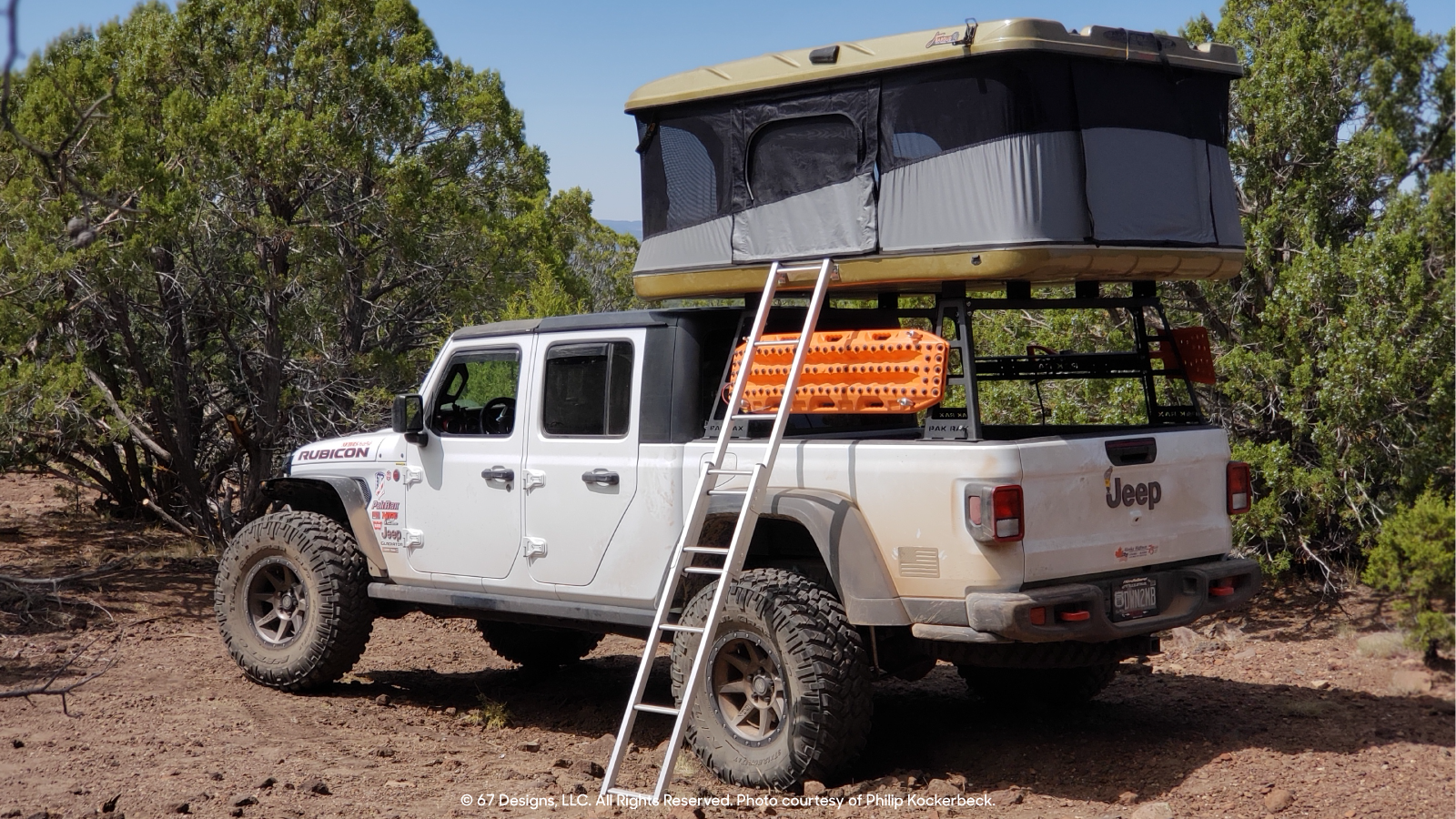 Jeep with the rooftop tent