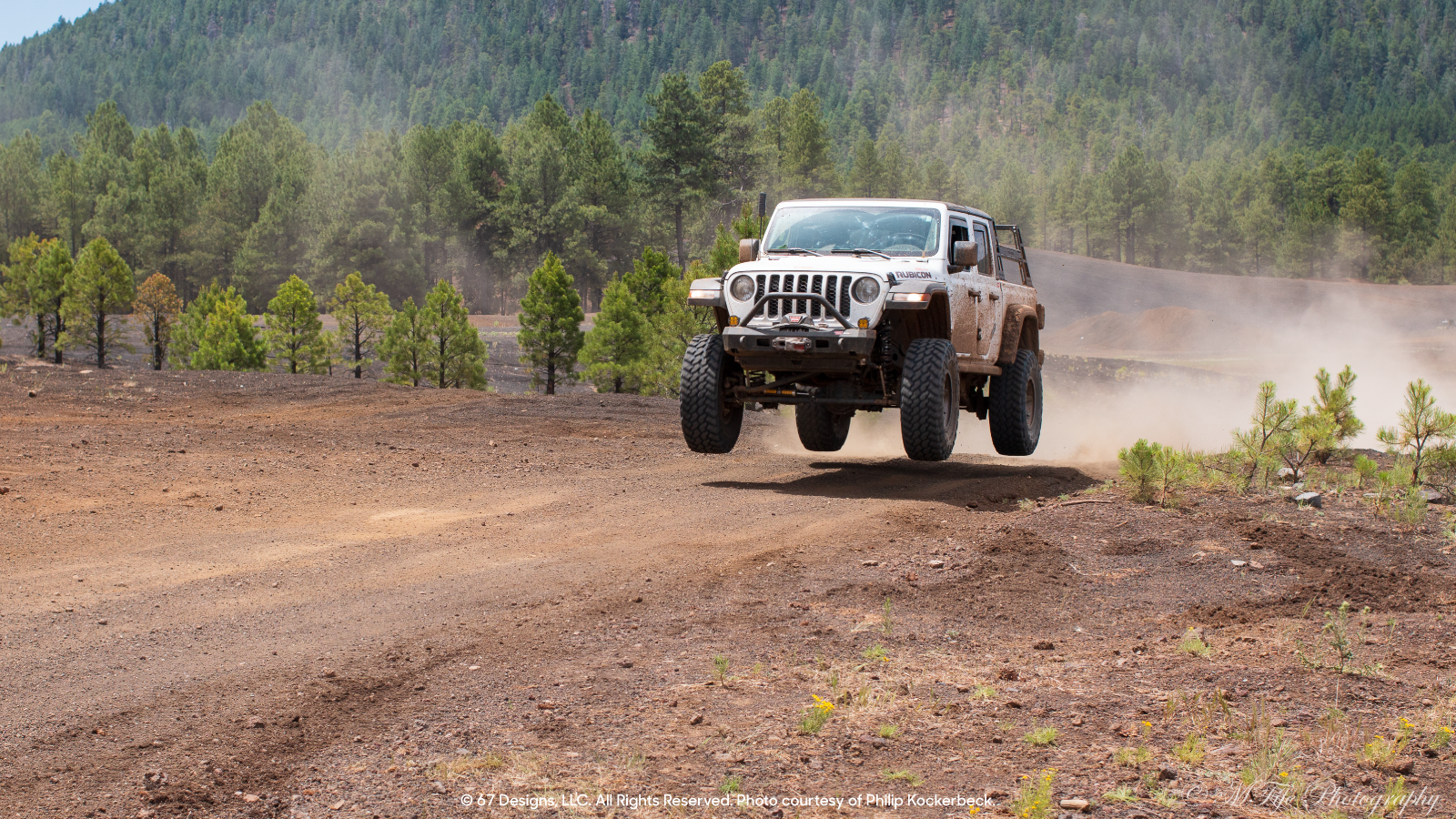 Jeep in the air during a jump