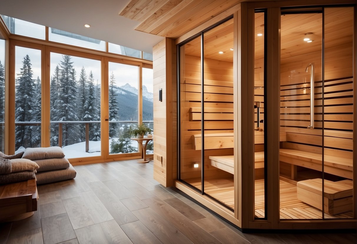 The Sunlighten sauna is surrounded by modern technology and features, including digital controls and advanced heating elements