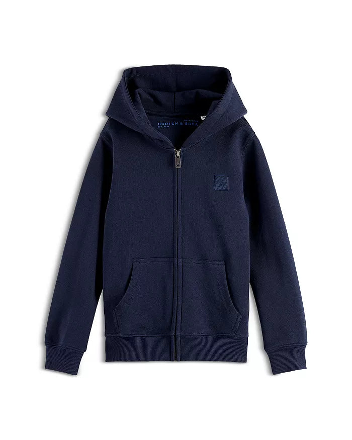 Scotch & Soda Logo Badge Zip Up Hoodie