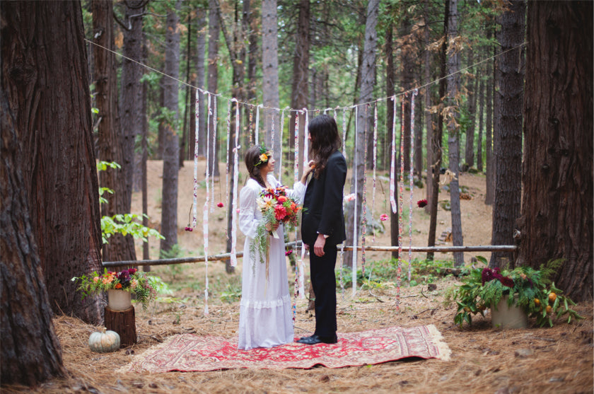 Boho Bohemian Forest Wedding Pigment & Parchment Northern California Nevada City Ceremony
