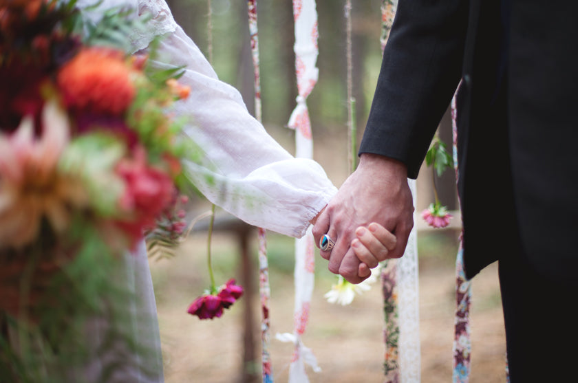 Boho Bohemian Forest Wedding Pigment & Parchment Northern California Nevada City Groom Ring 