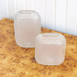 Frosted Glass Vases - Nantucket Looms - Frosted Glass Vase