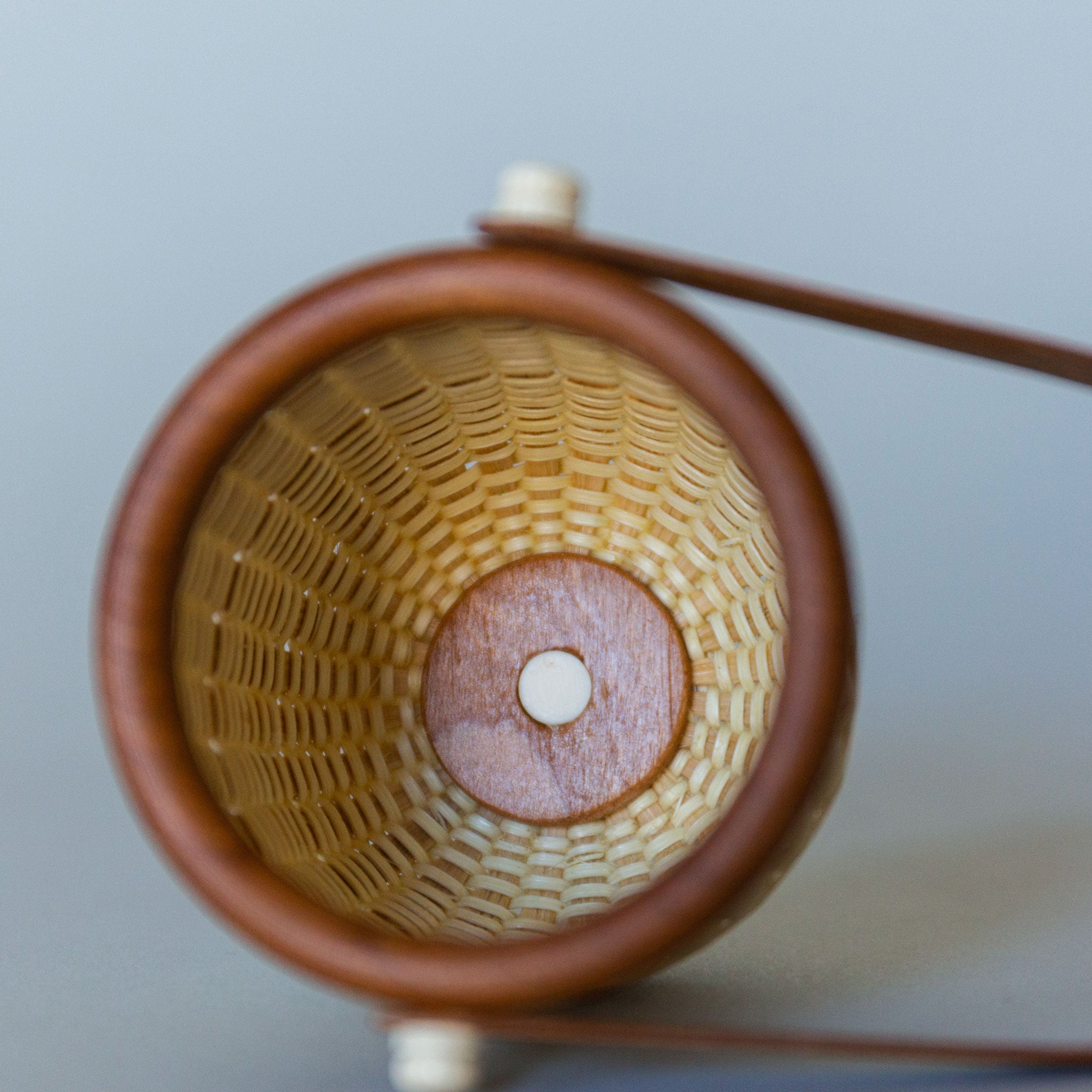 Cherry Wood Spiral Weave Lightship Basket | Judy Prohaska