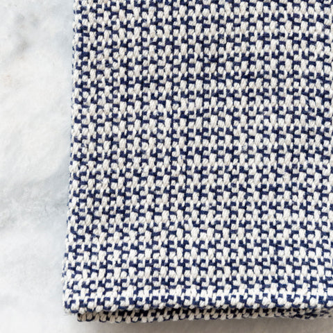 Hand Woven Hache Dish Towels | Blue Gray & White Stripes with Border