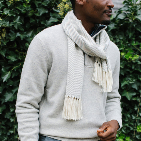 mens white scarf