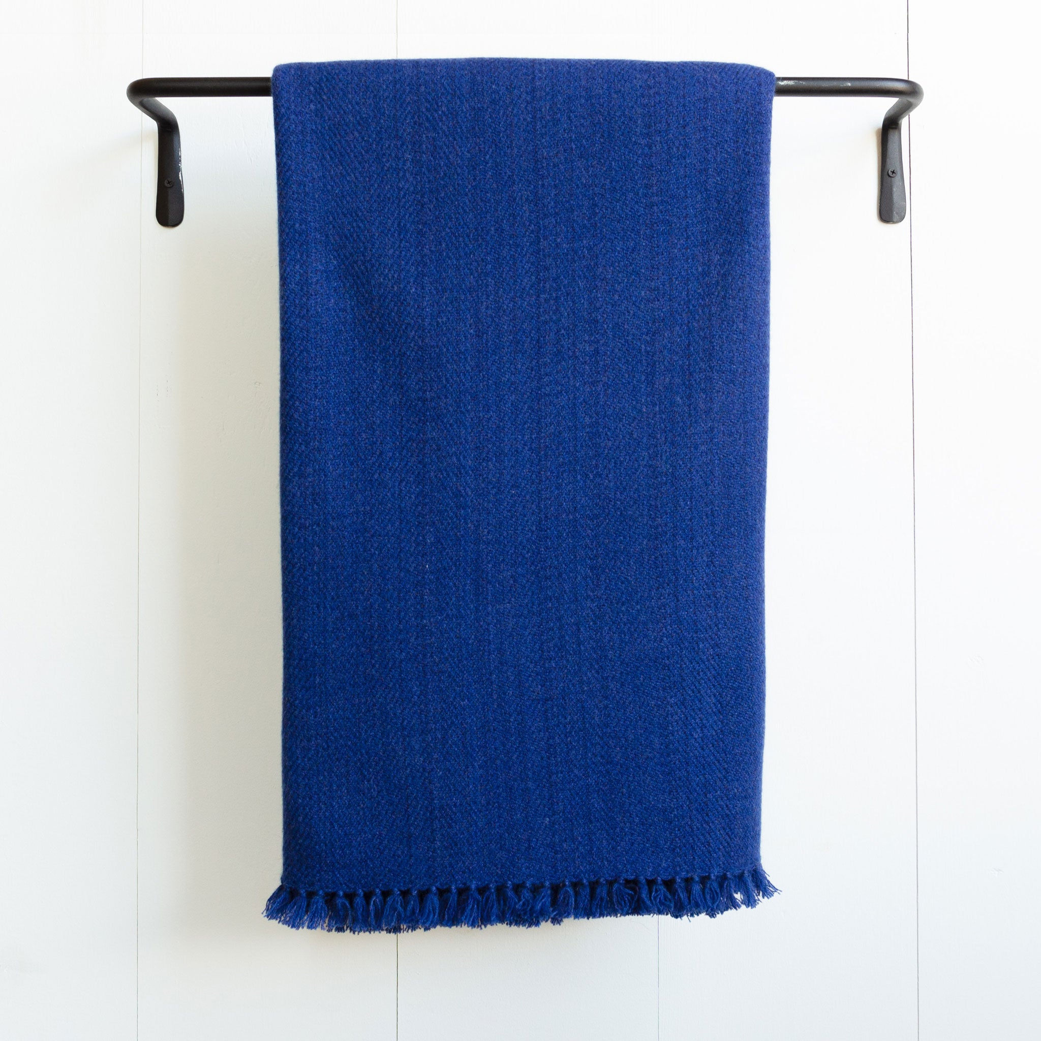 Navy Handwoven Cashmere Throw